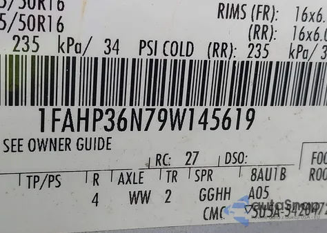 2009 Ford Focus Ses из США, поврежденный, VIN 1FAHP36N79W145619